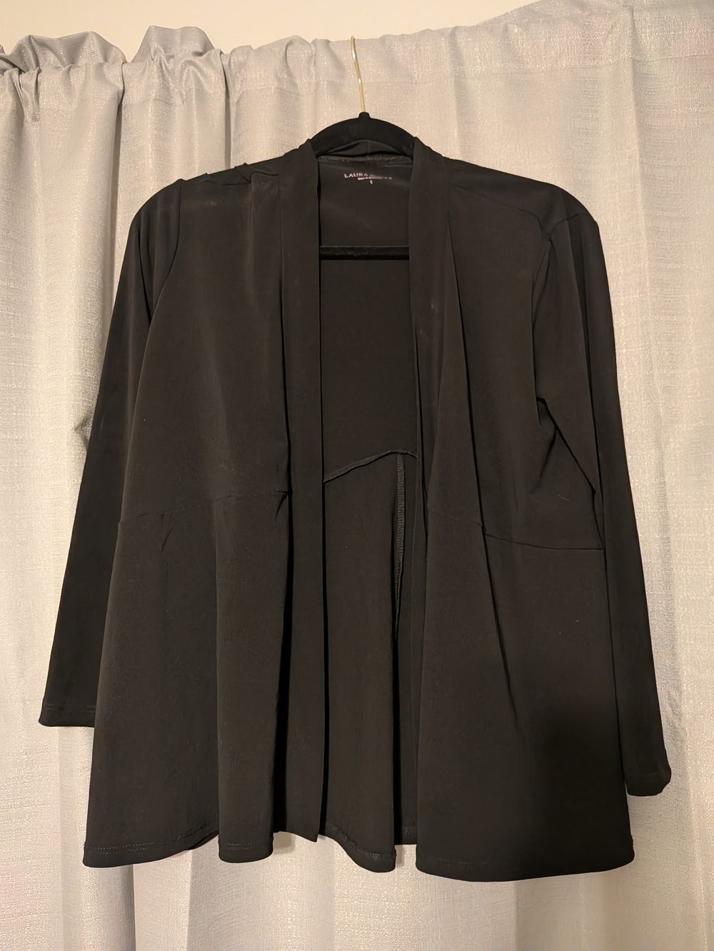 Laura Scott Black Open-Front Blazer Jacket
